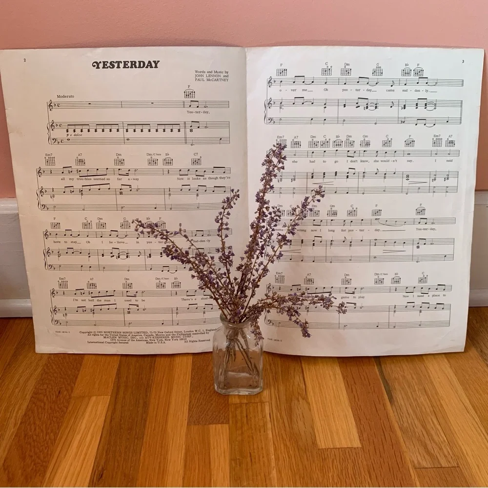 Vintage Sheet Music Score Yesterday John Lennon Paul McCartney 1965